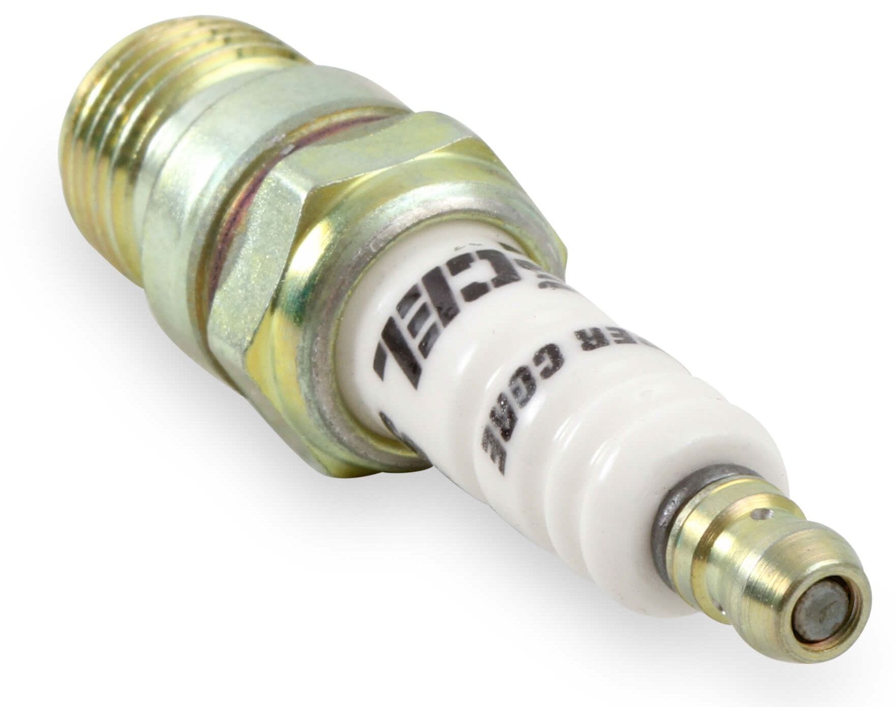 ACCEL .460" reach, Projected tip, Tapered seat, Set of 8, Resistor, Cold He Accel U-Groove Shorty Spark Plugs AC8198 SR