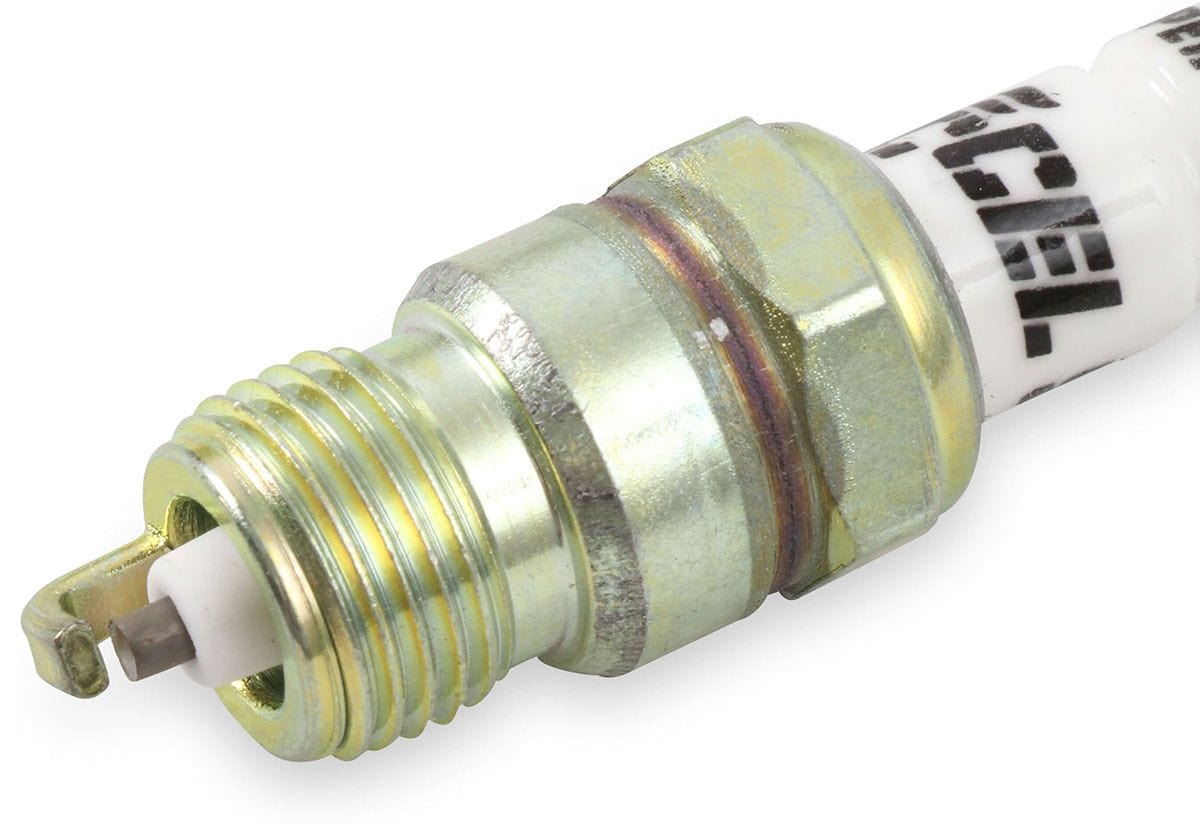 ACCEL .460" reach, Projected tip, Tapered seat, Set of 8, Resistor, Cold He Accel U-Groove Shorty Spark Plugs AC8198 SR