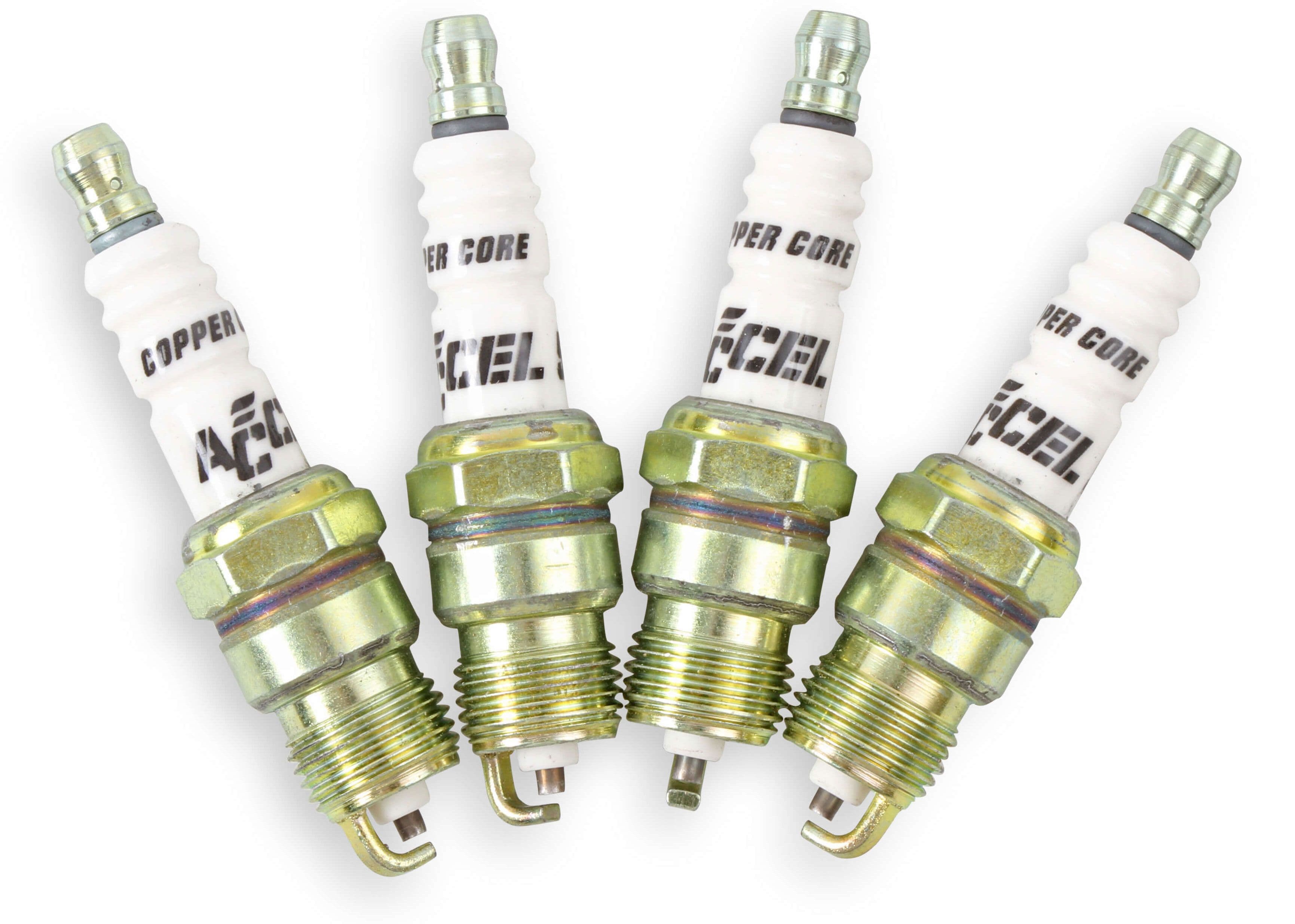 ACCEL .460" reach, Projected tip, Tapered seat, Set of 8, Resistor, Stock H Accel U-Groove Shorty Spark Plugs AC8199 SR