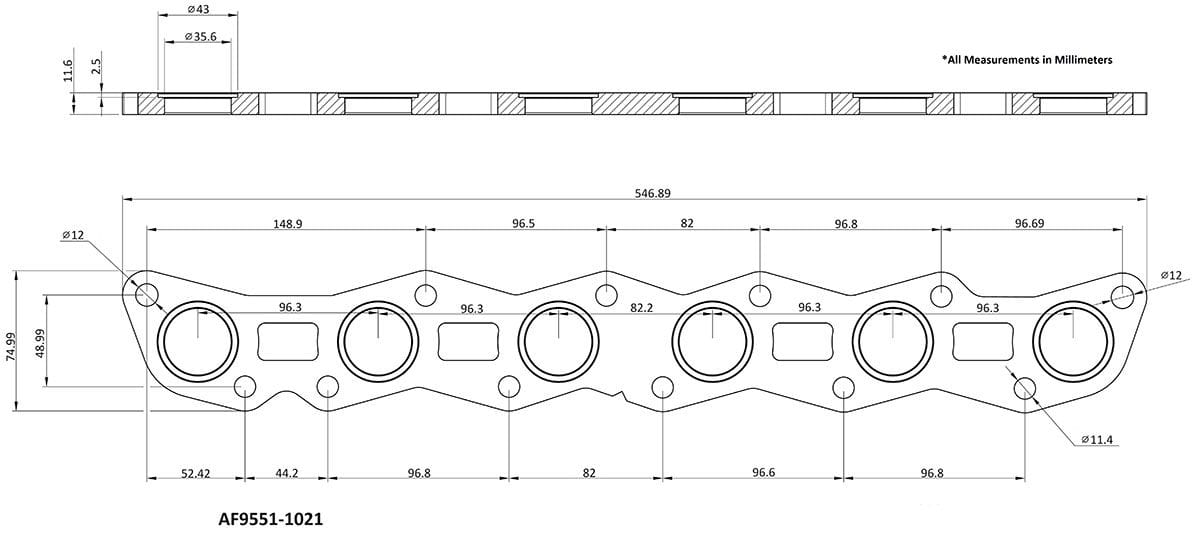 Aeroflow Performance Aeroflow Aeroflow Nissan RB30 Stainless Steel Header Flange (AF9551-1021SS) SR