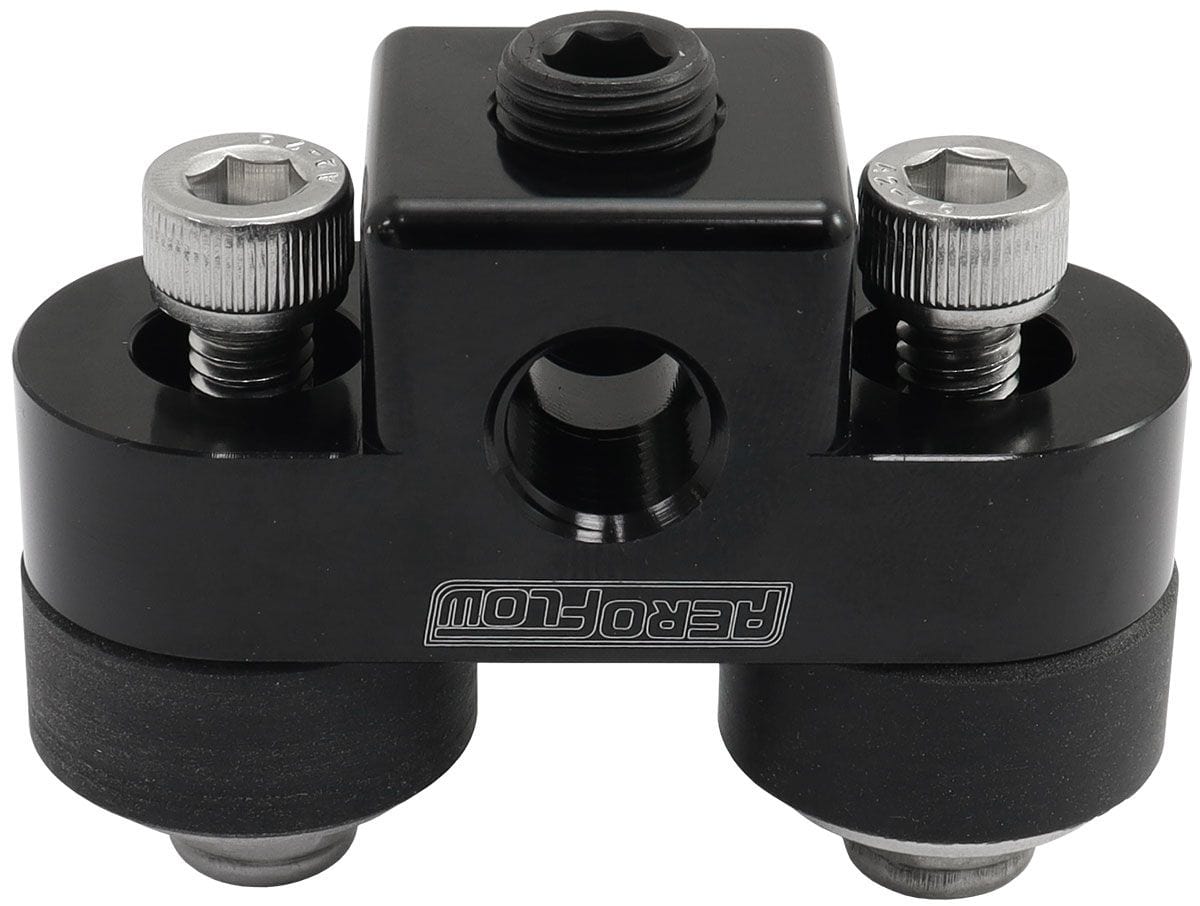 Aeroflow Performance Aeroflow Aeroflow Pressure Sensor Block - Black Finish (AF456-01BLK) SR