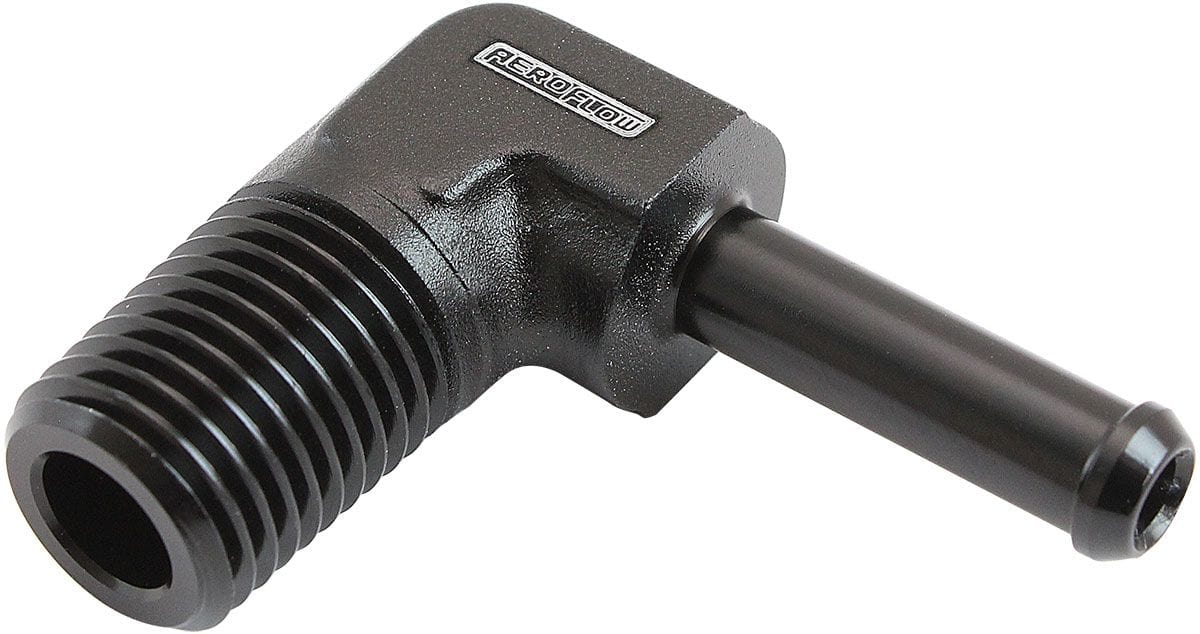 Aeroflow MALE 1/4" NPT TO 1/4" BARB AF842-04-04BLK SR
