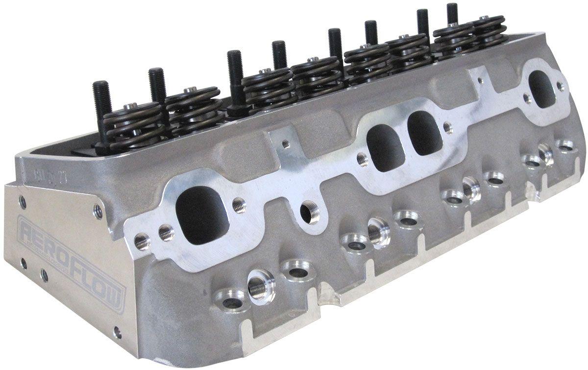 Aeroflow Performance 2.00" x 1.20" Intake Port, 1.42" x 1.53" Exhaust Port Aeroflow Complete Small Block Chev 327-350-400 186cc Aluminium Cylinder Heads with 67cc C SR