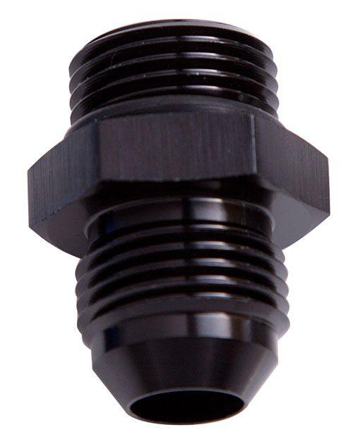 Aeroflow Performance -8 ORB to -8AN, Black Finish Aeroflow ORB to AN Straight Male Flare Adapter AF920-08BLK SR