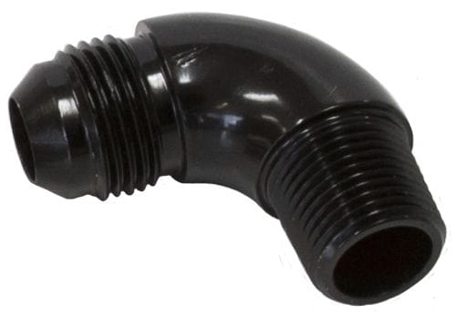 Aeroflow Performance Aeroflow 1/2NPT / 12AN / Black 90° NPT to AN Full Flow Adapter AF552 SR