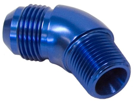 Aeroflow Performance Aeroflow 1/4NPT / 6AN / Blue 45° NPT to AN Full Flow Adapter AF523 SR