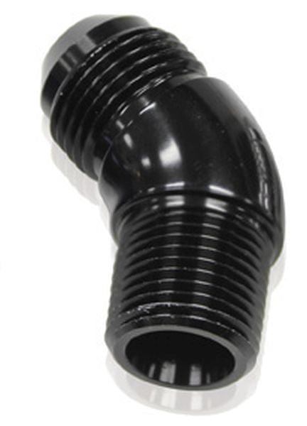 Aeroflow Performance Aeroflow 1/8NPT / 4AN / Black 45° NPT to AN Full Flow Adapter AF523 SR
