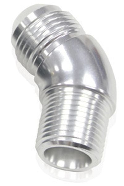 Aeroflow Performance Aeroflow 1/8NPT / 4AN / Silver 45° NPT to AN Full Flow Adapter AF523 SR