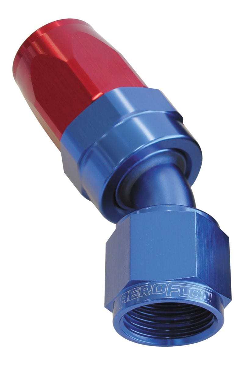 Aeroflow Performance Aeroflow 12 / Red/Blue 100 Series Taper 30° Swivel Hose End. Suit 100 & 450 Series Hose SR