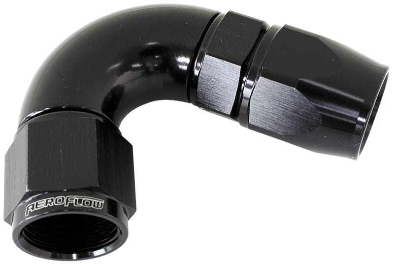 Aeroflow Performance Aeroflow 16 / Black 570 Series PTFE 120° Hose End AF574 . Suits 200 & 250 Series Hose SR