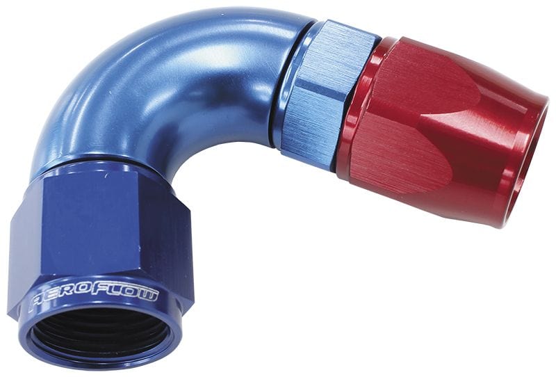 Aeroflow Performance Aeroflow 16 / Red/Blue 570 Series PTFE 120° Hose End AF574 . Suits 200 & 250 Series Hose SR