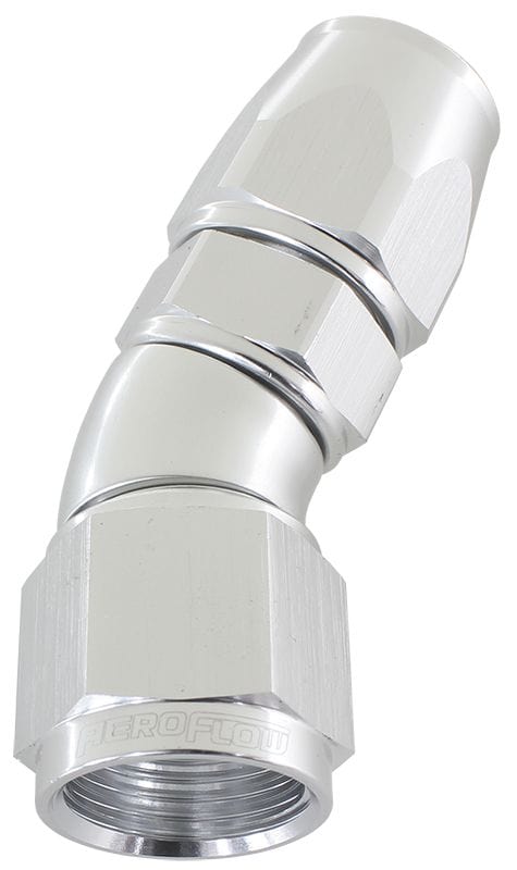 Aeroflow Performance Aeroflow 16 / Silver 570 Series PTFE 30° Hose End AF577. Suits 200 & 250 Series Hose SR