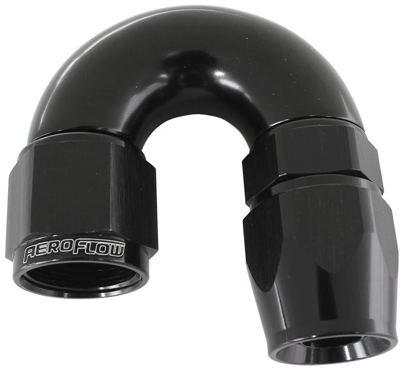 Aeroflow Performance Aeroflow 3 / Black 570 Series PTFE 180° Hose End AF576. Suits 200 & 250 Series Hose SR