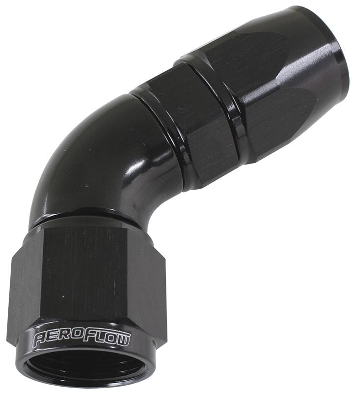 Aeroflow Performance Aeroflow 8 / Black 570 Series PTFE 60° Hose End. AF578 Suits 200 & 250 Series Hose SR