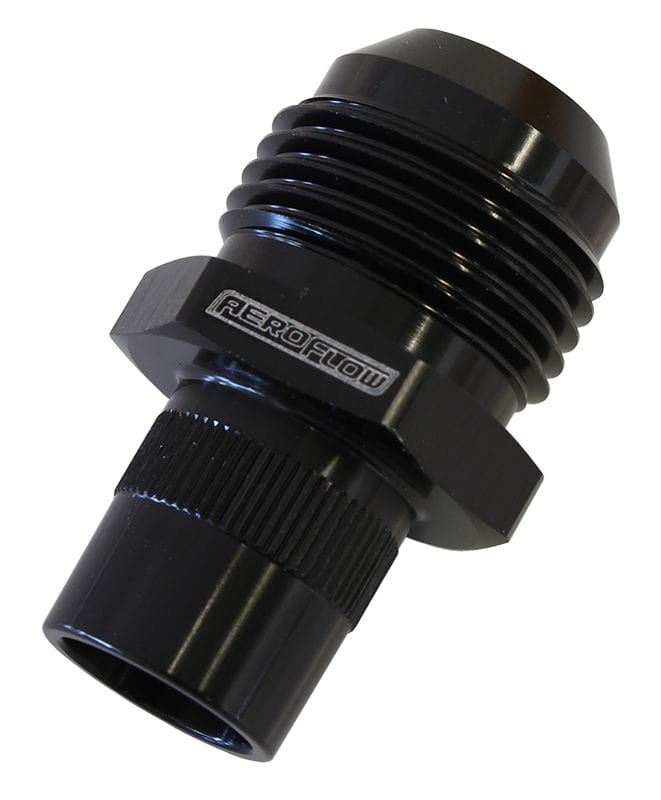 Aeroflow Performance Aeroflow Black Breather Adapters -10AN
Press in for Nissan Valve Covers with non-threaded hole, SR