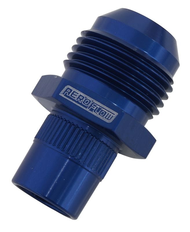 Aeroflow Performance Aeroflow Blue Breather Adapters -10AN
Press in for Nissan Valve Covers with non-threaded hole, SR