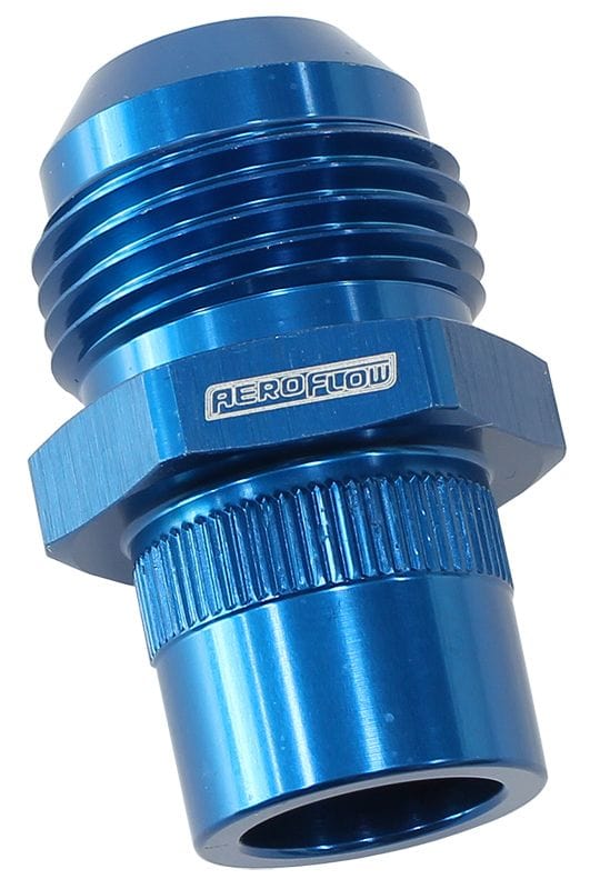 Aeroflow Performance Aeroflow Blue Press In Cover Breather Adapter
-10AN Suit Nissan RB26 SR