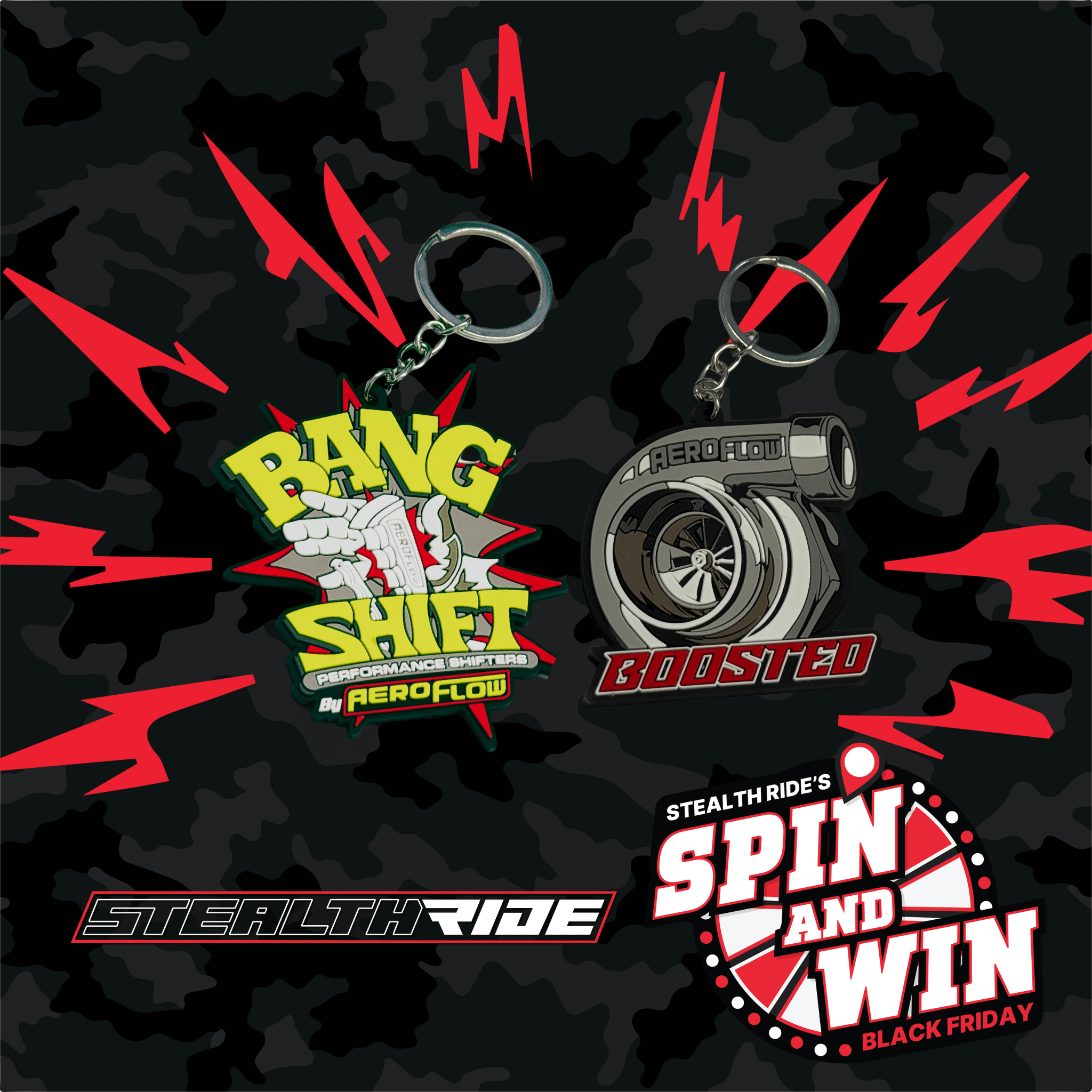 Aeroflow Performance Aeroflow Boosted & Bang Shift Key Ring SR