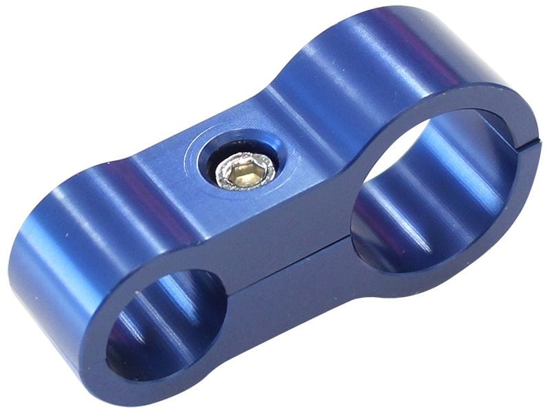 Aeroflow Performance Aeroflow Fittings 07-09AN / Blue Stepped Billet Aluminium Dual Hose Separators AF156
7/16" (11.1mm) I.D. & 9/16" (14.2mm) I.D., Suit -6AN & -8AN PTFE hose, SR
