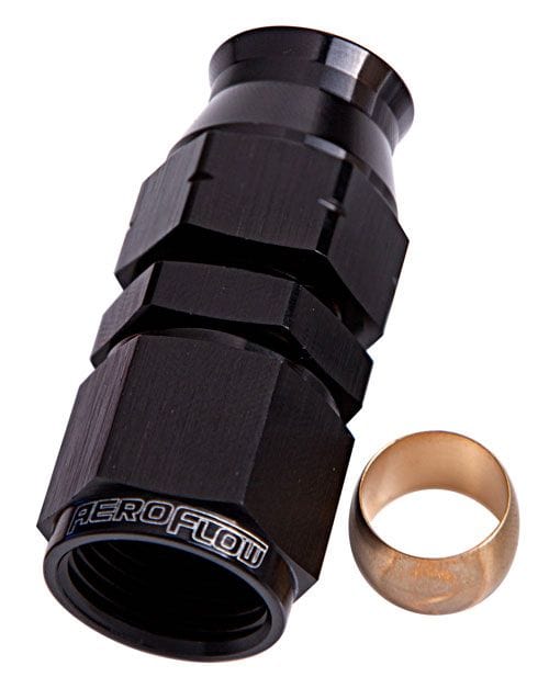 Aeroflow Performance Aeroflow Fittings 1/2 to -8AN / Black Tube to Female AN Adapter AF109 SR