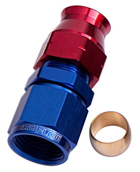 Aeroflow Performance Aeroflow Fittings 1/4 to -4AN / Red/Blue Tube to Female AN Adapter AF109 SR