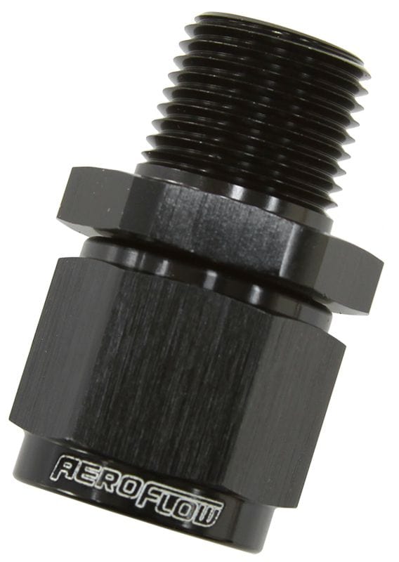 Aeroflow Performance Aeroflow Fittings 1/4NPT / 8AN / Black Male NPT to Female AN Straight Fittings AF916 SR