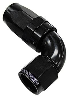 Aeroflow Performance Aeroflow Fittings 10 / Black 150 Series Taper One-Piece Full Flow Swivel 90° Hose End AF153 SR