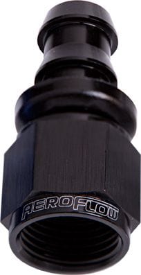 Aeroflow Performance Aeroflow Fittings 10 / Black 400 / 510 Series Full Flow Push Lock Straight Hose End AF401 SR