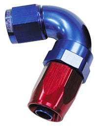 Aeroflow Performance Aeroflow Fittings 10 / Red/Blue 150 Series Taper One-Piece Full Flow Swivel 120° Hose End AF154 SR
