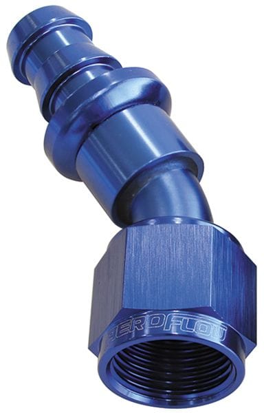 Aeroflow Performance Aeroflow Fittings 10 / Red/Blue 400 Series Push Lock 30° Hose End AF417 SR