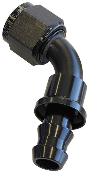 Aeroflow Performance Aeroflow Fittings 12 / Black 400 Series Push Lock 60° Hose End AF418 SR