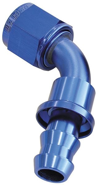 Aeroflow Performance Aeroflow Fittings 12 / Red/Blue 400 Series Push Lock 60° Hose End AF418 SR