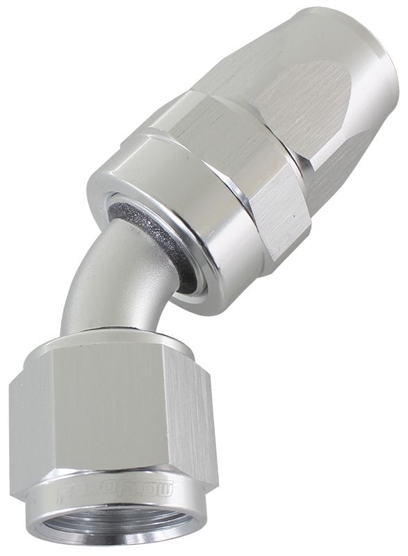 Aeroflow Performance Aeroflow Fittings 12 / Silver 200 Series PTFE 45° Hose End AF202 SR