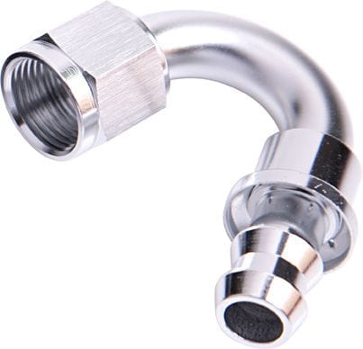 Aeroflow Performance Aeroflow Fittings 12 / Silver 400 Series Push Lock 150° Hose End AF405 SR
