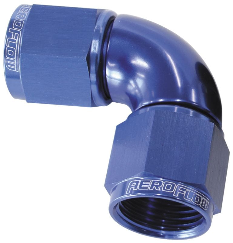 Aeroflow Performance Aeroflow Fittings 12AN / Blue 90° Full Flow Female Coupler AF583 SR