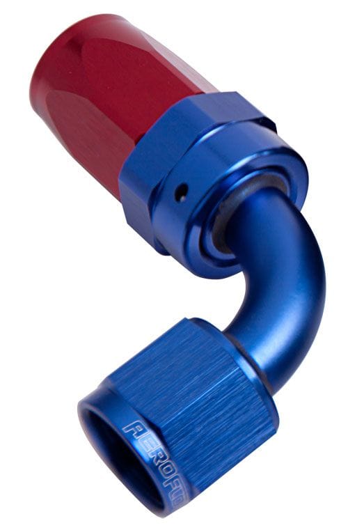 Aeroflow Performance Aeroflow Fittings 16 / Red/Blue 100 Series Taper 90° Swivel Hose End AF103 SR