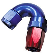 Aeroflow Performance Aeroflow Fittings 16 / Red/Blue 150 Series Taper One-Piece Full Flow Swivel 150° Hose End AF155 SR