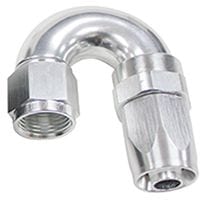 Aeroflow Performance Aeroflow Fittings 16 / Silver 150 Series Taper One-Piece Full Flow Swivel 180° Hose End AF159 SR