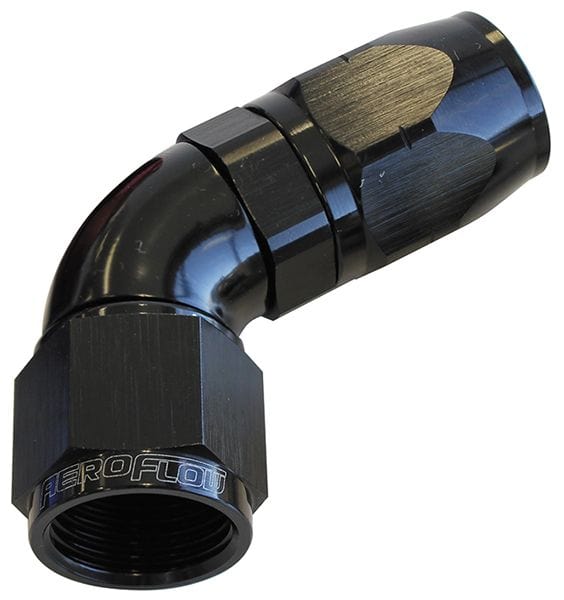 Aeroflow Performance Aeroflow Fittings 16AN / Black 550 Series Cutter One-Piece Full Flow Swivel 60° Hose End AF558 SR