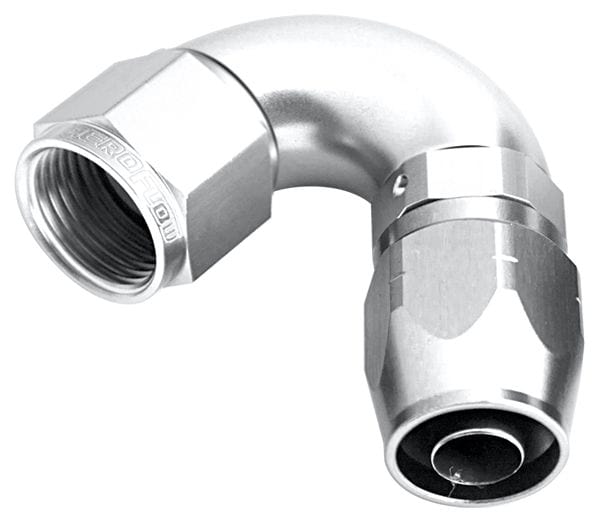 Aeroflow Performance Aeroflow Fittings 16AN / Silver 550 Series Cutter One-Piece Full Flow Swivel 120° Hose End AF554 SR