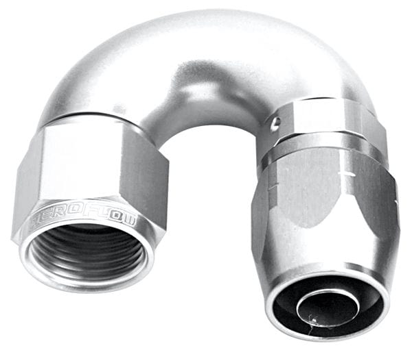 Aeroflow Performance Aeroflow Fittings 16AN / Silver 550 Series Cutter One-Piece Full Flow Swivel 180° Hose End AF556 SR