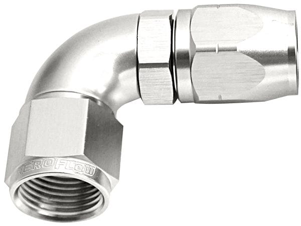 Aeroflow Performance Aeroflow Fittings 16AN / Silver 550 Series Cutter One-Piece Full Flow Swivel 90° Hose End AF553 SR