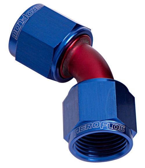 Aeroflow Performance Aeroflow Fittings 20AN / Red/Blue 45° Female Swivel Coupler AF132 SR