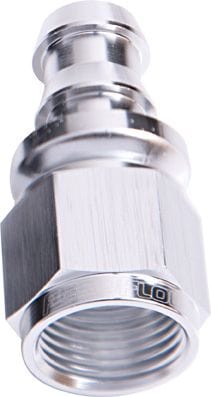 Aeroflow Performance Aeroflow Fittings 4 / Silver 400 / 510 Series Full Flow Push Lock Straight Hose End AF401 SR