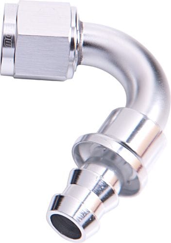 Aeroflow Performance Aeroflow Fittings 4 / Silver 400 Series Push Lock 120° Hose End AF404 SR
