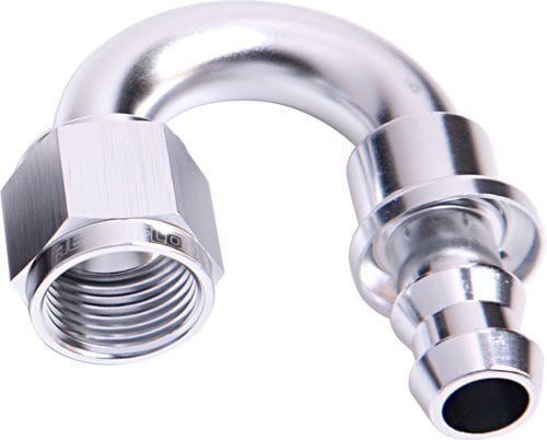 Aeroflow Performance Aeroflow Fittings 4 / Silver 400 Series Push Lock 180° Hose End AF406 SR
