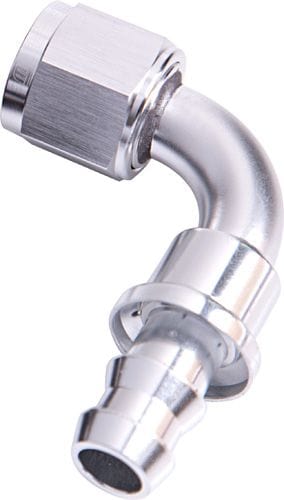 Aeroflow Performance Aeroflow Fittings 4 / Silver 400 Series Push Lock 90° Hose End AF403 SR