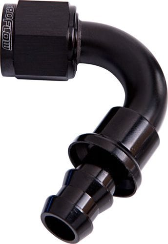 Aeroflow Performance Aeroflow Fittings 6 / Black 400 Series Push Lock 120° Hose End AF404 SR