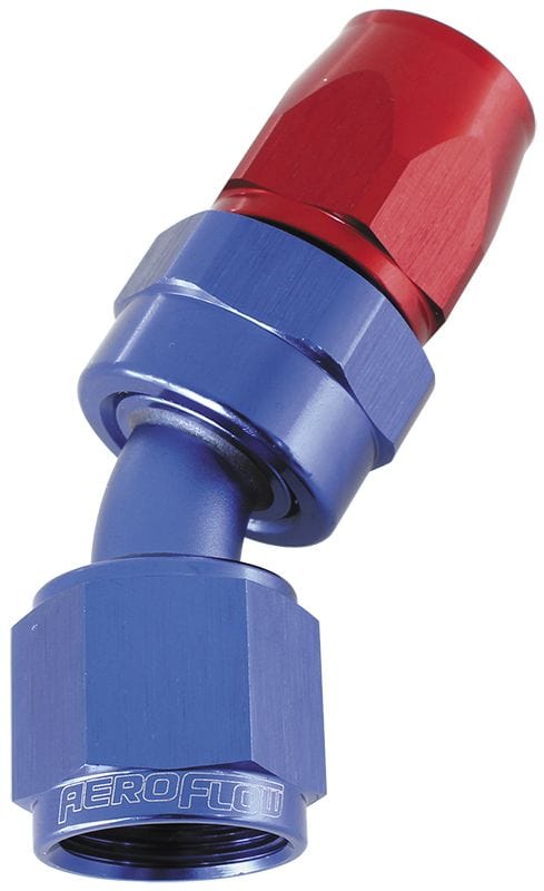Aeroflow Performance Aeroflow Fittings 6 / Red/Blue 200 Series PTFE 30° Hose End AF207 SR