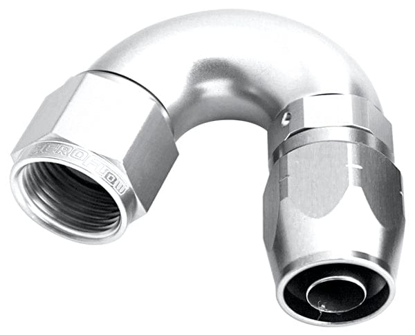 Aeroflow Performance Aeroflow Fittings 6AN / Silver 550 Series Cutter One-Piece Full Flow Swivel 150° Hose End AF555 SR